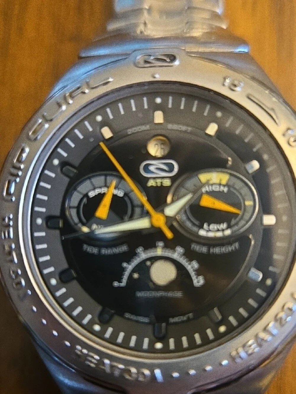 Vintage Rip Curl Tidewater Silver Stainless Steel Watch - Picture 2 of 4